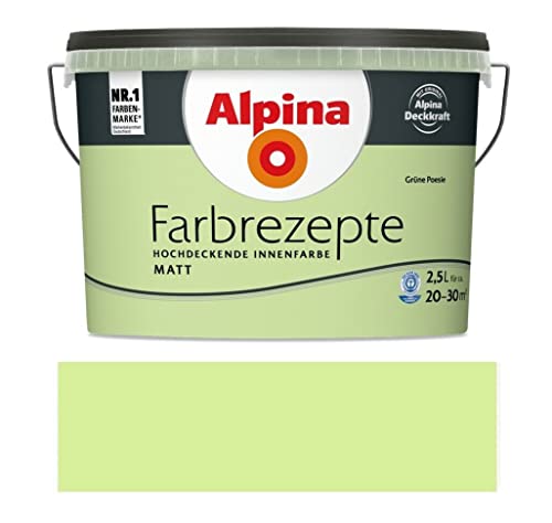 Alpina Farbrezepte Innenfarbe – Grüne Poesie matt – Wandfarben für...