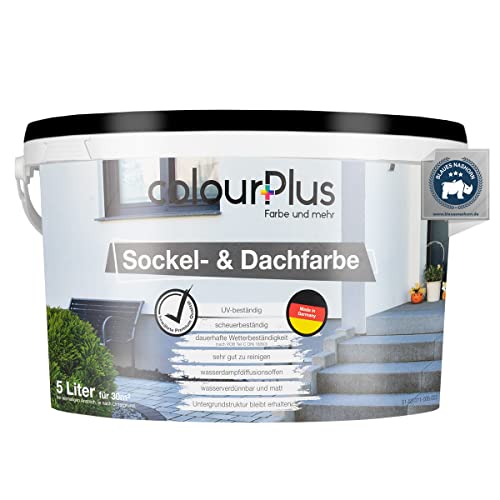 colourPlus Sockelfarbe & Dachfarbe 5L Anthrazitgrau | Wetter & UV Beständige...