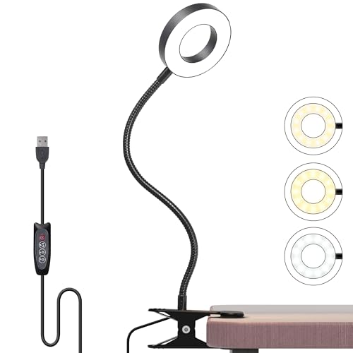 Foneso Klemme Lampe, 48 LEDs Dimmbare Leselampe Bett, 3 Modi und Stufe 10...