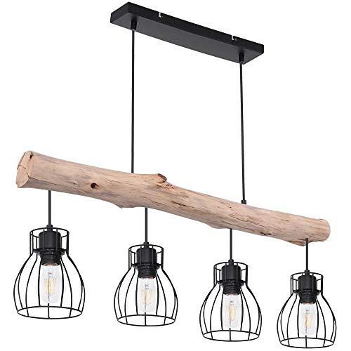 GLOBO Design Decken Hänge Leuchte Holz Balken Pendel Spot Ess Zimmer Retro...