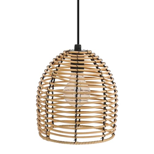 Spetebo LED Hängeleuchte in Rattan Optik für Außen und Innen - 18 x 16 cm -...