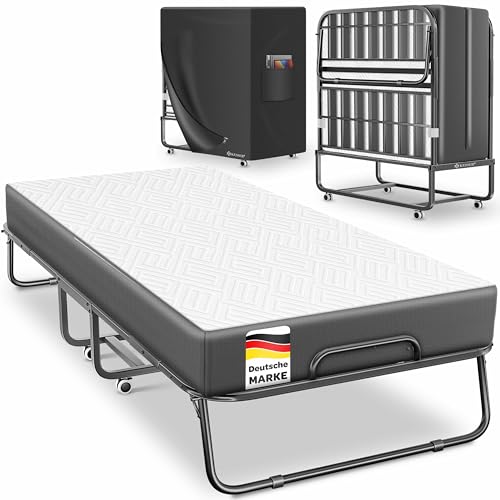 KESSER® Klappbett 200x90cm Gästebett inkl. Matratze aus Memory-Schaum & Rollen...