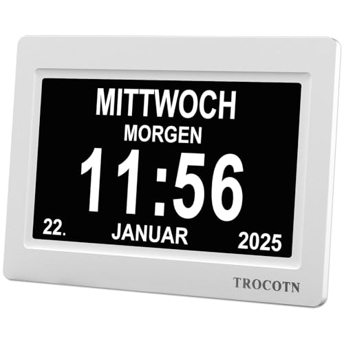 TROCOTN Demenz Uhr Senioren Digitale Uhr Tagesuhr Großes Display Wecker Wanduhr...