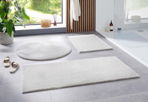Taracarpet Badematte Uni Boho rutschfest, waschbar, Badezimmer-Teppich,...
