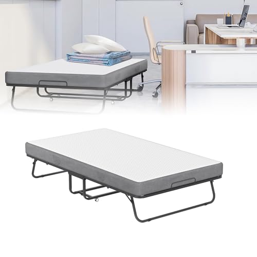 XMTECH klappbares Gästebett Klappbett 115x203cm Erwachsene Metall Bettgestell...