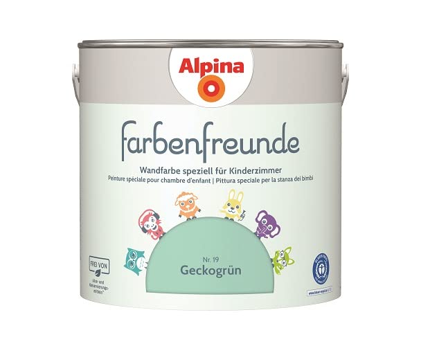Alpina Farbenfreunde 2,5L Kinderzimmerfarbe Wandfarbe (Nr.19 Geckogrün)