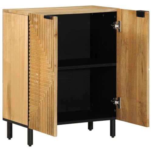 vidaXL Sideboard Braun 60x33x75 cm Massivholz Mango, Schrank,...