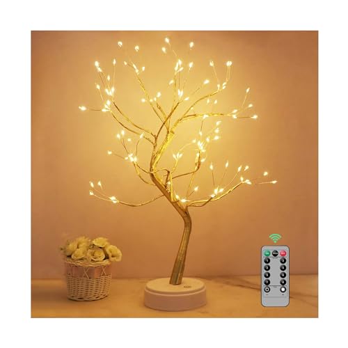 Kinamy LED Lichterbaum, 108 LED Deko Lampe Leuchtzweige 8 Modi Dimmbar, Led Baum...