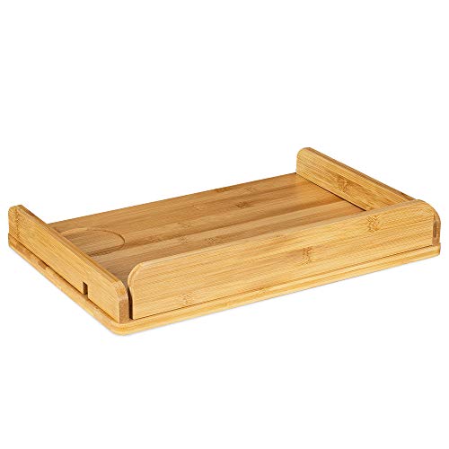 Navaris Nachttisch Bambus zum Einhängen - mit Getränkehalter - Hochbett Klemm...