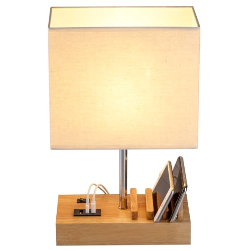 Dreamholder Tischlampe mit 3 USB A+C Anschlüssen, 3 Telefonständer, Moderne...