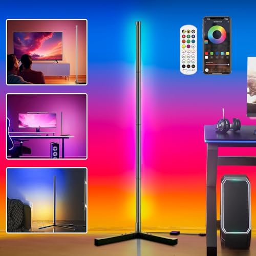 Epicflare LED Stehlampe LED Stehlampe Wohnzimmer 165cm mit Fernbedienung und APP...
