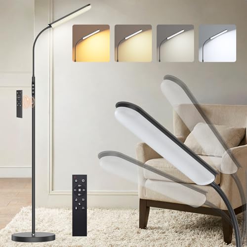 ANTENLICHT Stehlampe LED | Sofa stehlampe dimmbar mit Fernbedienung | 4...