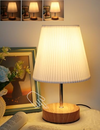 HSLighting Nachttischlampe, Tischlampe Touch Dimmbare Glühbirne 3...