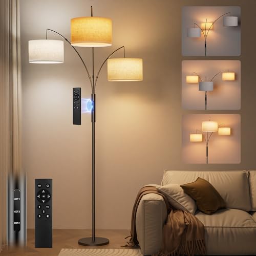 SIBRILLE 36W Bogenlampe Stehlampe Wohnzimmer, 3000LM Stehlampe mit...