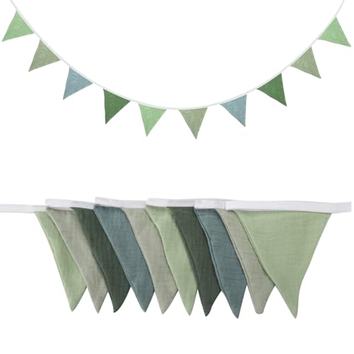 TNSLAND Girlande Wimpelkette Kinderzimmer Wimpelkette Stoff Wimpelkette Outdoor...