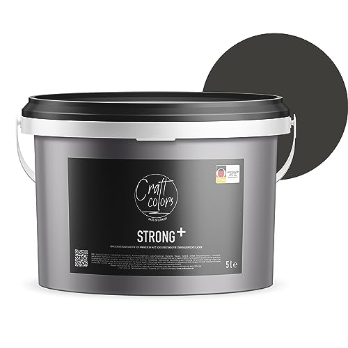 Craft Colors Wandfarbe Strong+ Anthrazit, 5 Liter für stark beanspruchte...