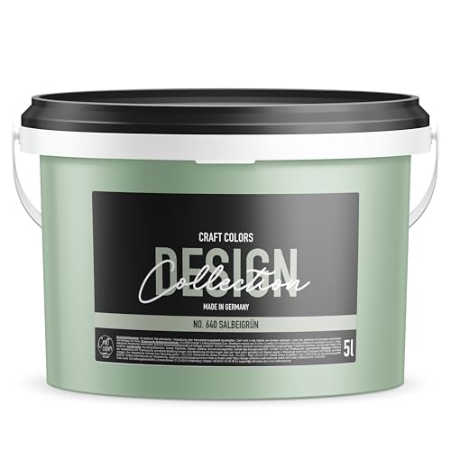 Craft Colors® 5L hochwertige Wandfarbe edelmatt, Kreidefarbe made in Germany,...