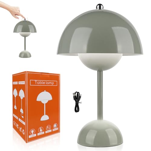 YANGUN LED Flowerpot Tischlampe Kabellos Akku Pilz Lampe, Tischleuchte Dimmbar...