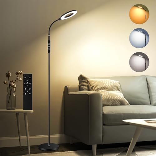 Oraymin LED Stehlampe Wohnzimmer 12W, LED Leselampe Bett mit Fernbedienung, 1H...