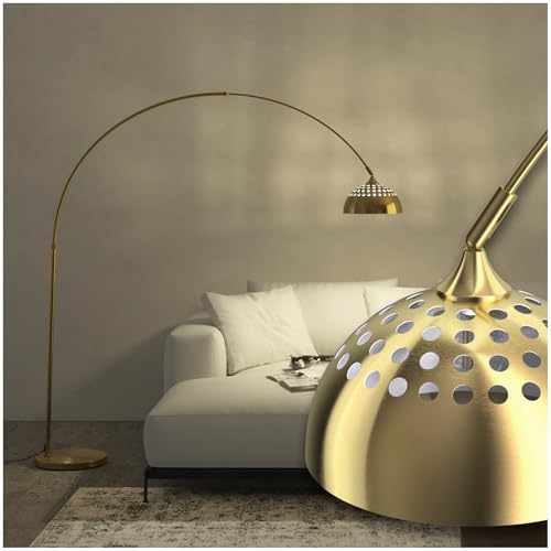 tectake® Bogenleuchte, Bogenlampe, Stehlampe Wohnzimmer, Esszimmerlampe modern,...