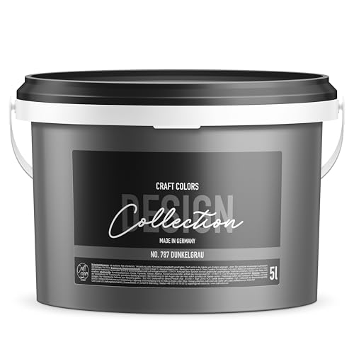 Craft Colors® 5L hochwertige Wandfarbe edelmatt, Kreidefarbe made in Germany,...
