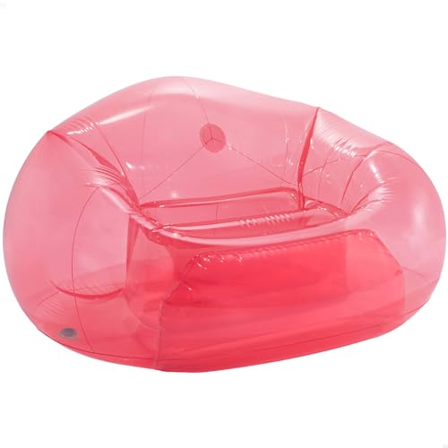Intex transparenter rosa Beanless Bag Chair, aufgeblasene Größe: 137 cm x 127...