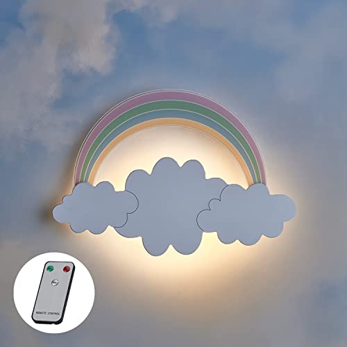 Lights4fun LED Kinderlampe fur die Wand mit Fernbedienung und Timer Wolke...