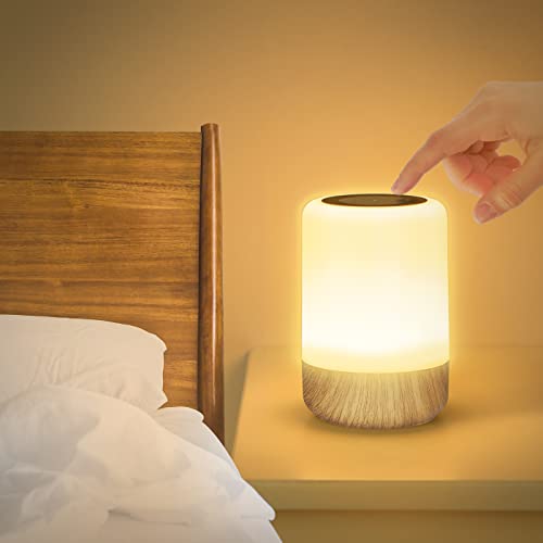 Görvitor LED Nachttischlampe Touch Dimmbar, Tischlampe Batteriebetrieben 8...