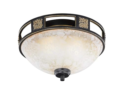 Trio Leuchten Deckenleuchte Quinta 608100224, Metall rostfarbig, Glas...