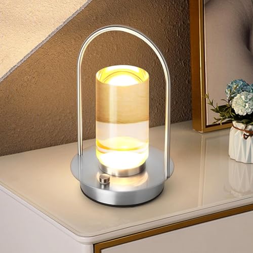 BomKra LED Dimmbare Tischlampe Kabellos, Akku Tischlampe Touch Dimmbar 3...