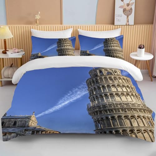 Bettwäsche 155x220cm Italienische Architektur Bettwäsche Set Schiefer Turm Von...