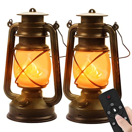 Hzitcigm LED Vintage Laternen Batteriebetrieben, 2 Stück LED Laternen für...