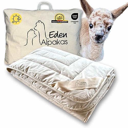 Eden Alpakas | Alpaka Bettdecke | Sommerdecke | Füllung aus 100% Alpakahaar...