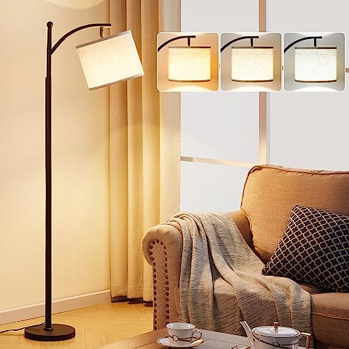PreeOtti Stehlampe Wohnzimmer, Moderne Stehleuchte mit 3 Farbtemperaturen, LED...