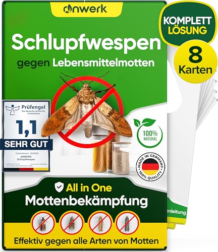 anwerk® Schlupfwespen gegen Lebensmittelmotten - 8 Karten (2 Karten à 4...