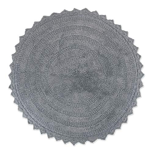 DII Crochet Collection Wende-Badematte, rund, 69,8 cm Durchmesser, Grau