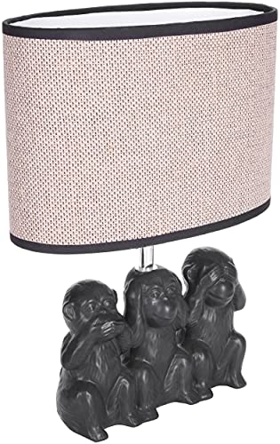 BRUBAKER Nachttischlampe Drei weise Affen - Tischlampe Affen Smileys -...