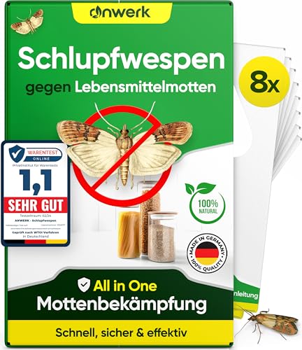 anwerk® Schlupfwespen gegen Lebensmittelmotten - 8 Karten (2 Karten à 4...