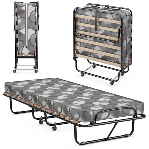 LIFEZEAL Klappbett, Klappbares Gästebett im Metallrahmen, Faltbares Einzelbett...