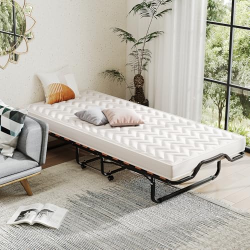 GIANTEX Klappbett 80x200 cm, Gästebett klappbar mit 4 Rollen, Reisebett...