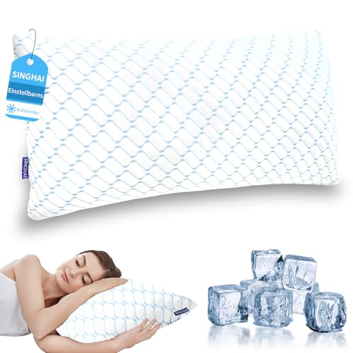 SINGHAI Kopfkissen 40x80 cm, Memory Foam Kissen, Kühlendes Kopfkissen, Flach...