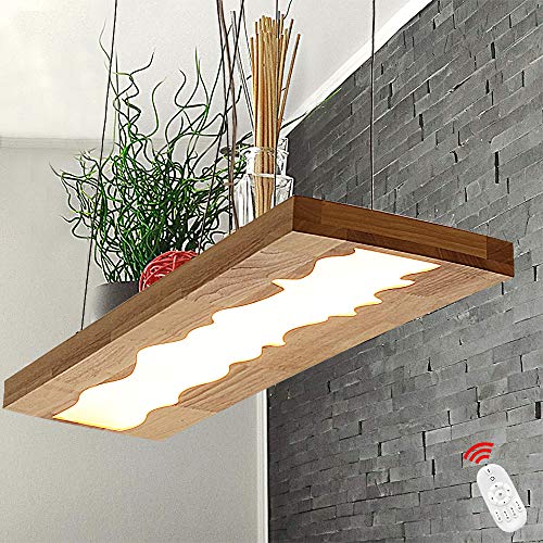 LED Hängelampe Esstisch Pendelleuchte Holz Rustikal Dimmbar 36W Mit...